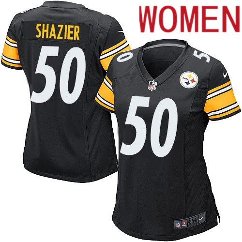 Women Pittsburgh Steelers #50 Ryan Shazier Nike Black Game NFL Jersey->women nfl jersey->Women Jersey